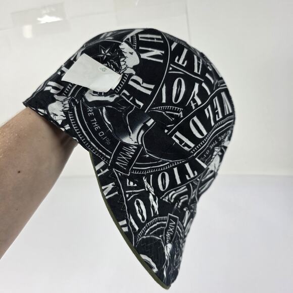 Welder Nation Welding Hat Cap Size 7 5/8 Reversible Green/Black skulls - Picture 8 of 11